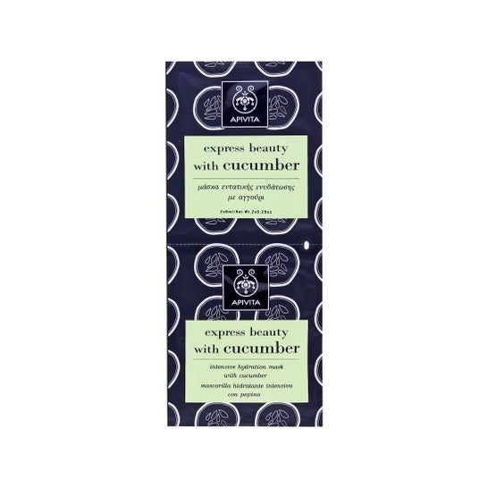 Apivita Express mascarilla Beauty mascarilla hidratante pepino 2udsx8ml