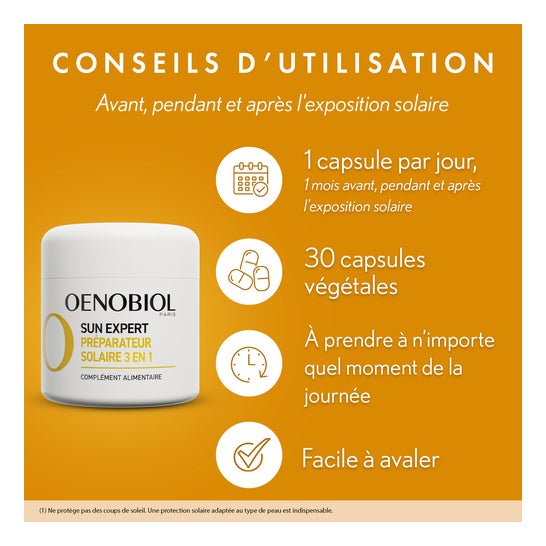 Oenobiol Sun Expert Préparateur Solaire 3 en 1 2x30 Capsules