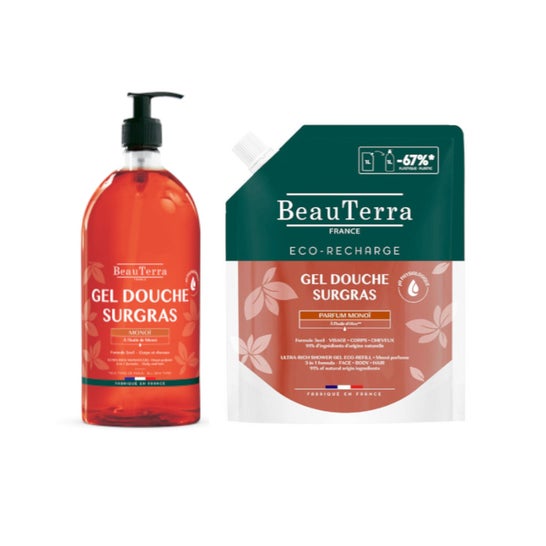 Beauterra Pack Monoi Gel + Recharge Trousse 2x1 L