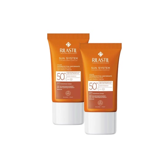 Rilastil Sun System Émulsion Solaire Visage Couleur SPF50+ 2x40 ml