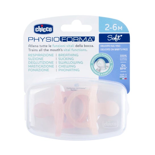 Chicco Physioforma Soft 2-6M Sucette Silicone Rose 2uts