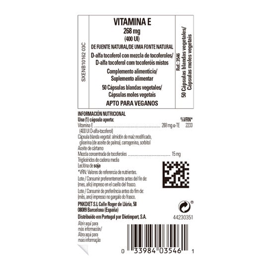 Solgar Vitamine E 268mg 400 Ui 50 gélules Végétales