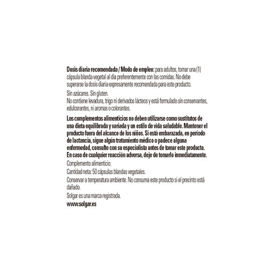 Solgar Vitamine E 268mg 400 Ui 50 gélules Végétales