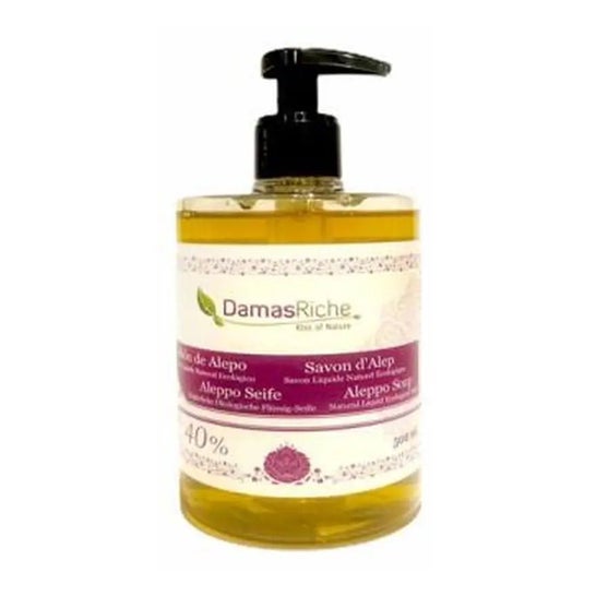 Damasriche Savon d'Alep liquide 40% Bio 500ml Damasriche Savon d'Alep liquide 40% Bio 500ml
