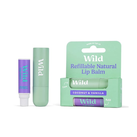 Wild Baume à Lèvres Naturel Boîtier + Recharge Noix de Coco Et Vanille 4,5g