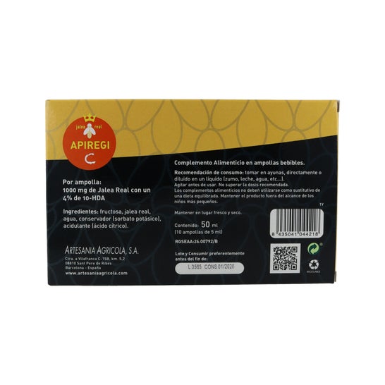 Artesania Agricola Apiregi C Gelée Royale 10 Ampoules