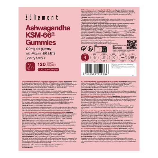 Zenement Ashwagandha KSM-66® 120 Gommes Végétales