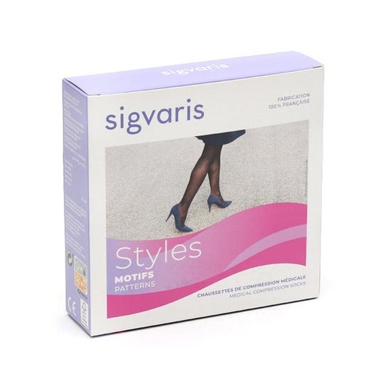 Sigvaris 2 Styles Chaussette Carreaux Noir Taille LN 1 Paire