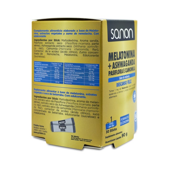 Sanon Melatonina + Ashwanda Pasiflora Y Camomila 30 Sticks
