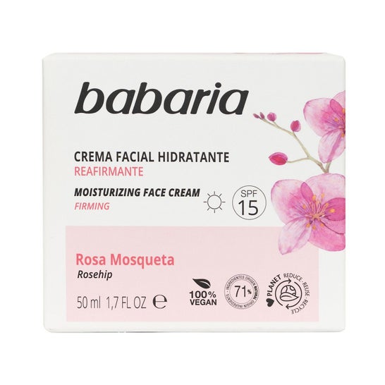 Babaria 24 heures Crème hydratante visage à l'huile de Rose Musquée 50ml