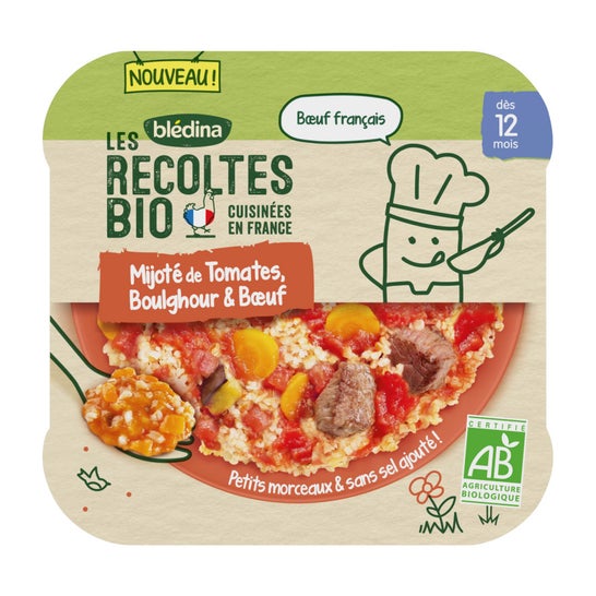 Blédina Les Recoltes Bio Mijoté Tomate Boulghour Boeuf 230g