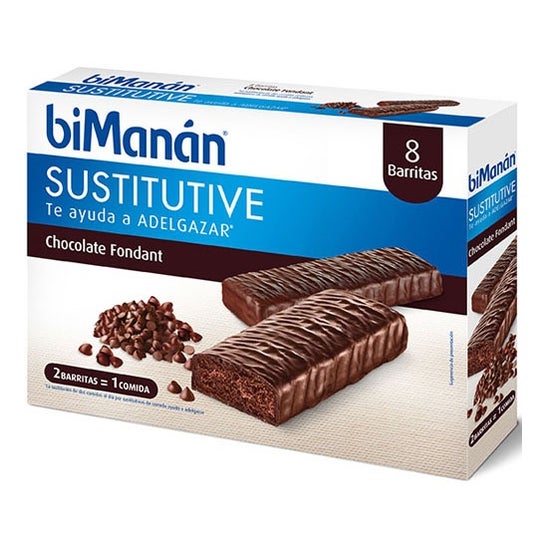 biManán® Sustitutive Barres Chocolat Noir Fondant 8 unités