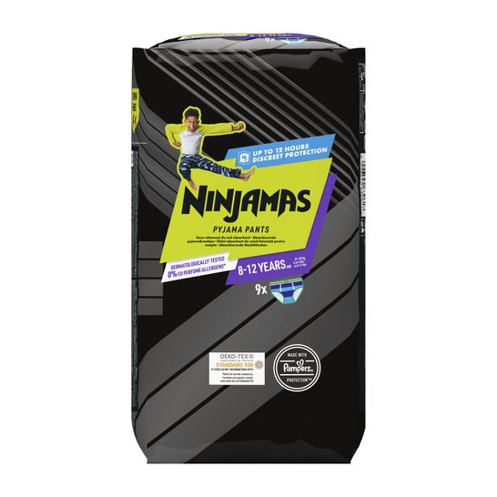 Pampers Ninjamas Pyjama Pants Nuit Garçon 8-12 Ans 9 uts