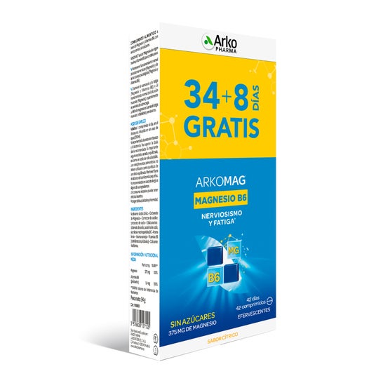Arkovital magnésium 375mg + vitamine B6 2x21 comprimés effervescents