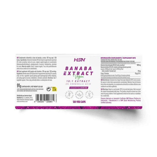 HSN Extracto de Banaba 10:1 500mg 120vcaps