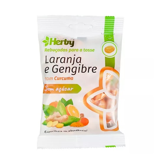 Herby Rebuçados Laranja Gengibre Com Curcuma Sem Açucar 60g