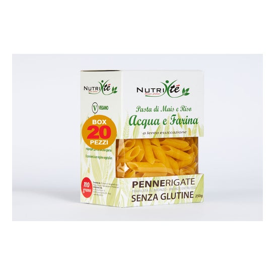 Nutrité Penne Rigate Maïs Pâtes Riz Eau et Farine 250g