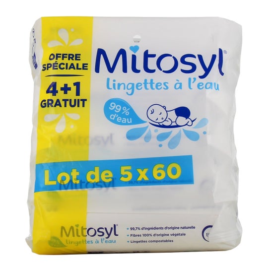 Mitosyl Pack Lingettes à l'Eau 5x60uts