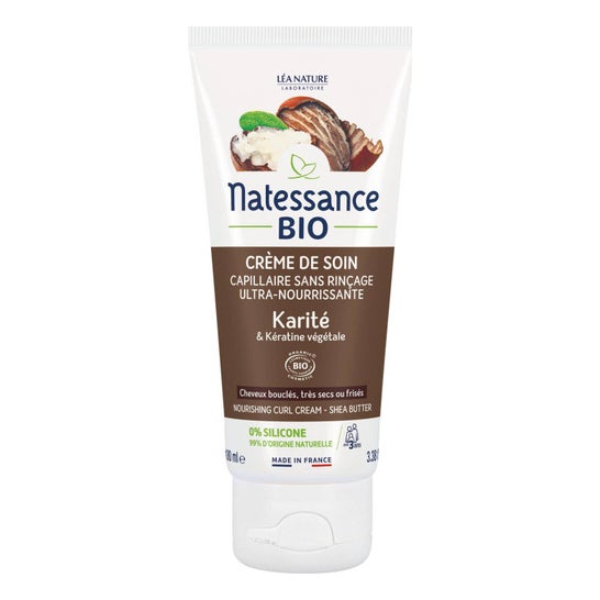 Natessance Crème De Soin Capillaire Sans Rinçage Karité 100ml