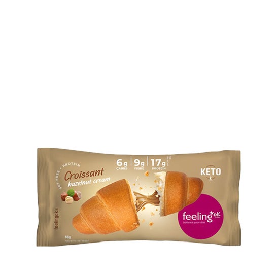 Feeling Ok Croissant Protéine Rempli de Crème Noisette 65g