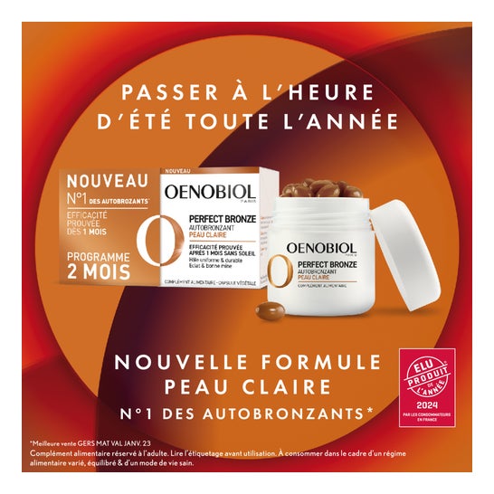 Oenobiol Perfect Bronze Autobronzant Peau Claire 2x30 Capsules