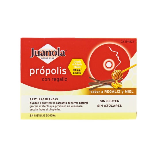 Juanola™ própolis con miel sabor regaliz 24uds