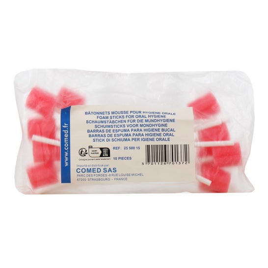 Comed Bastoncillos Cuidado Bucal Espuma 15 cm 10 uds