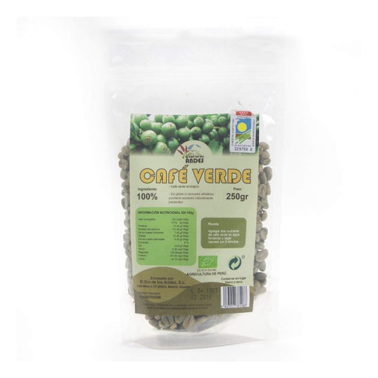 El Oro de los Andes Café Vert en grains 950g