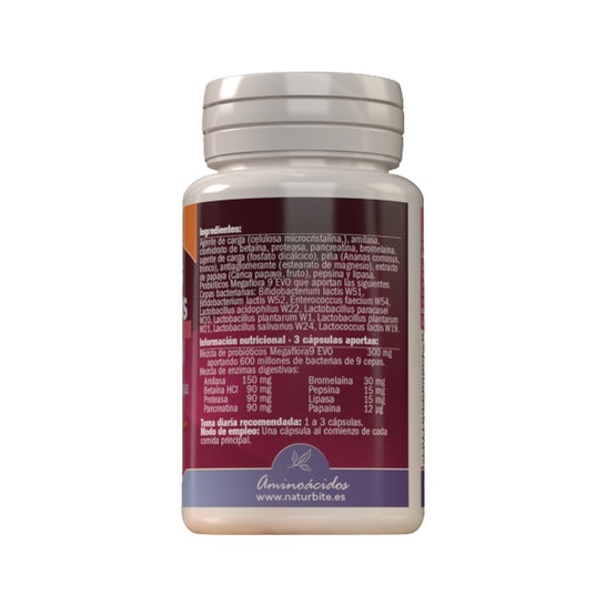 Naturbite Enzymes Digestives + Probiotiques 60caps
