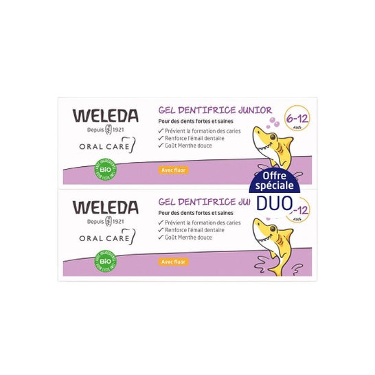 Weleda Gel Dentifrice Junior 6-12 Ans avec Fluor 2x50 ml