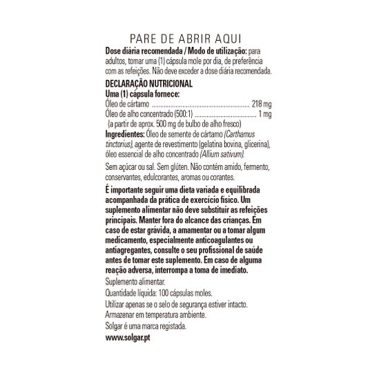 Solgar Huile D'Ail 100 gélules