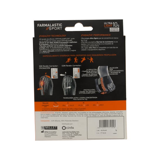 Farmalastic Sport Correcteur de tendon d'oignon Taille L 1ud