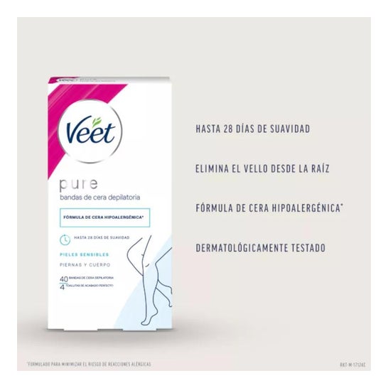 Veet Bandes de cire dépilatoire Corps et Jambes 40uts Veet Bandes de cire dépilatoire Corps et Jambes 40uts