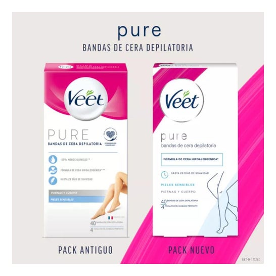 Veet Bandes de cire dépilatoire Corps et Jambes 40uts Veet Bandes de cire dépilatoire Corps et Jambes 40uts