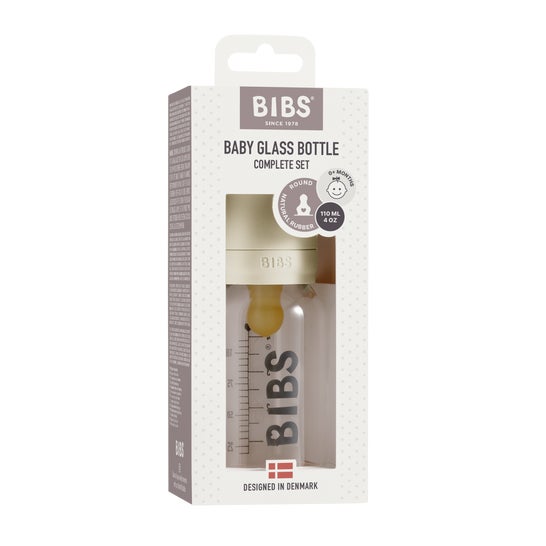Bibs Baby Glass Bottle Ivory 110ml 1ut