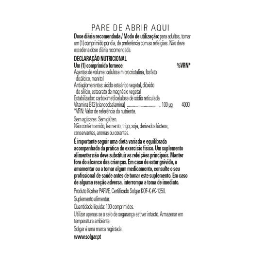 Solgar Vitamine B12 100comp