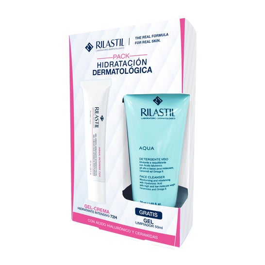 Rilastil Aqua Intense 72H Gel-Crème Hydratante 40 ml + Aqua Gel Nettoyant Visage Hydratant 50 ml