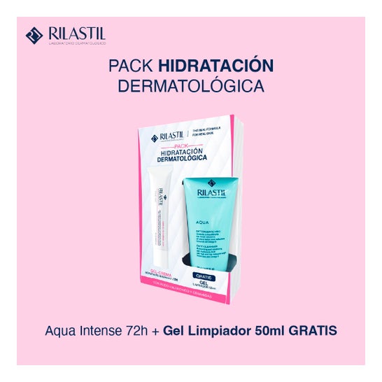 Rilastil Aqua Intense 72H Gel-Crème Hydratante 40 ml + Aqua Gel Nettoyant Visage Hydratant 50 ml