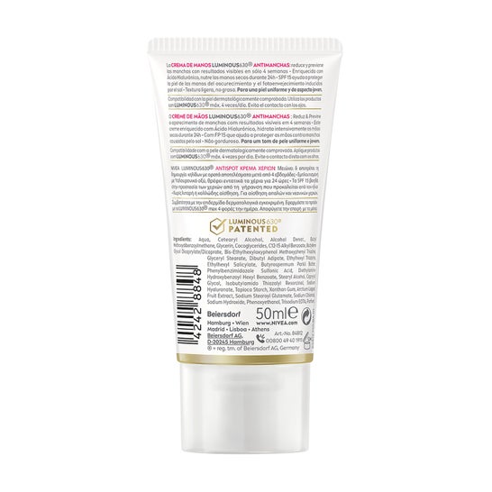 Nivea Luminous 630º Anti Taches Crème Mains Spf15 50ml