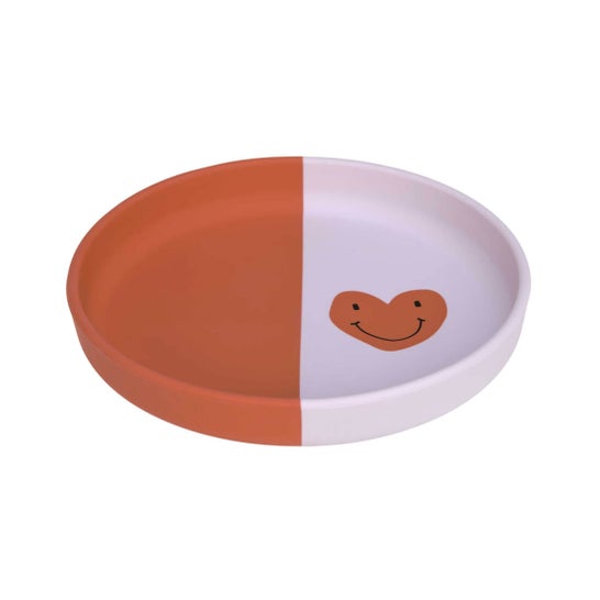 Lässig Happy Assiette Silicone Coeur Lavande 1ut