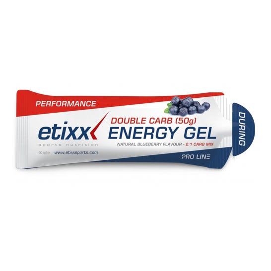 Etixx Double Carb Energy Gel Blueberry 1 sachet