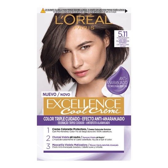 L'Oréal Excellence Cool Creme Tinte 5.11 Cendré Intense Marron Clair 1 Unité