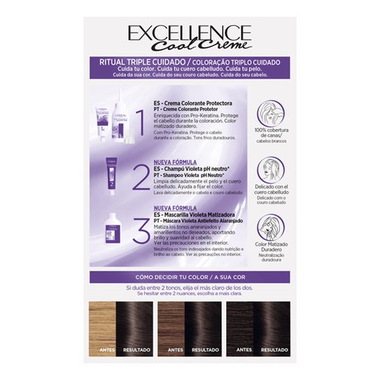 L'Oréal Excellence Cool Creme Tinte 5.11 Cendré Intense Marron Clair 1 Unité