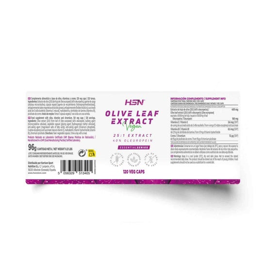 HSN Extracto de Hoja de Olivo 25:1 400mg 120vcaps