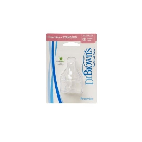 Dr Brown's tetina silicona natural flow prematuros 2uds 2uds