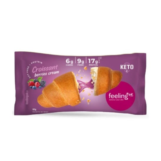 Feeling Ok Croissant Protéine Rempli de Crème Fruits Rouges 65g Feeling Ok Croissant Protéine Rempli de Crème Fruits Rouges 65g