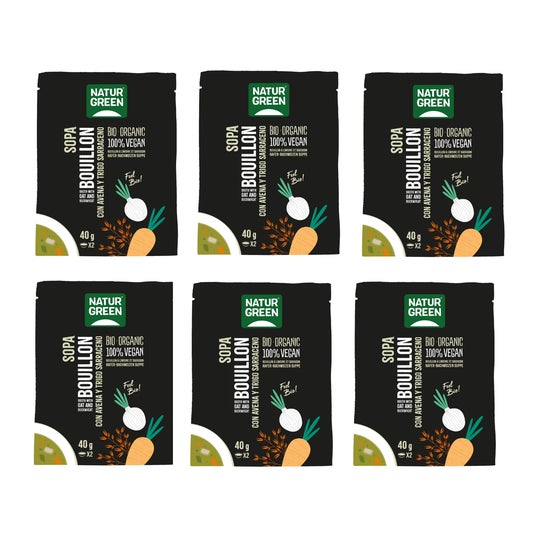 NaturGreen Pack Soupe Bouillon à l'Avoine et au Blé Bio 6x40g