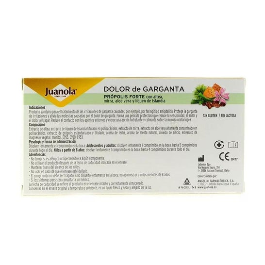 Juanola Dolor de Garganta Própolis Forte Sabor Suave Balsámico 20caps Juanola Dolor de Garganta Própolis Forte Sabor Suave Balsámico 20caps