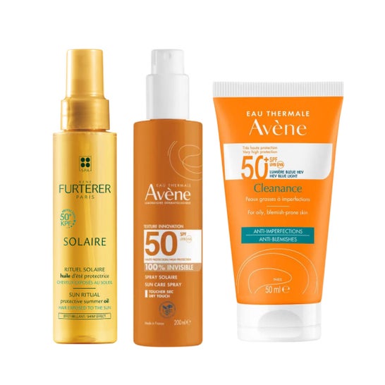 Avène Pack Cleanance SPF50+ + Spray Invisible SPF50 + Aceite Solar Protector KPF50+