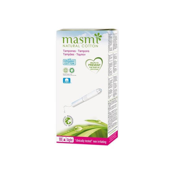 Masmi Mini-tampon léger avec applicateur Bio 18 pcs